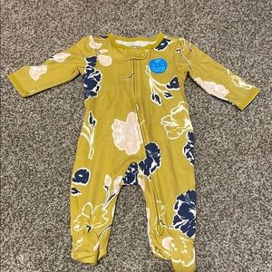 Carter's Yellow and Blue Floral Footies